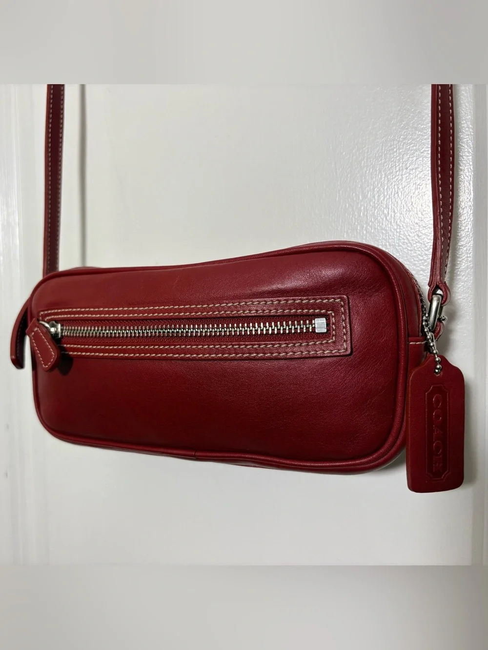 2002 Coach 9589 Red Legacy West Camera Bag Crossbody - Picture 15 of 15
